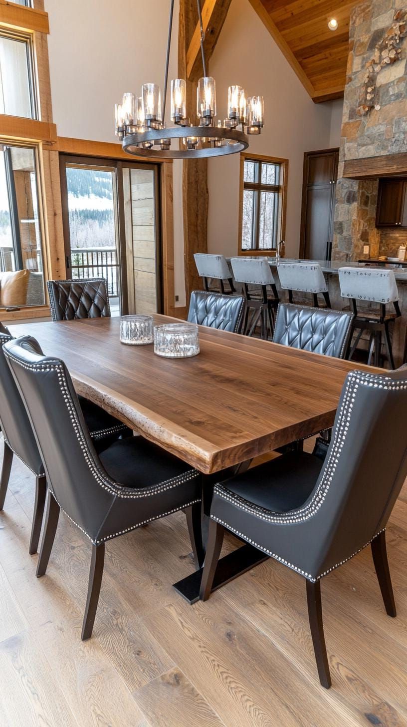 15. Rustic Tables With Leather Accent Chairs - photo 3