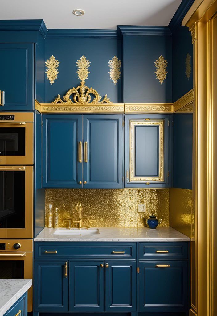 9. Royal Blue Paired with Gold Accents