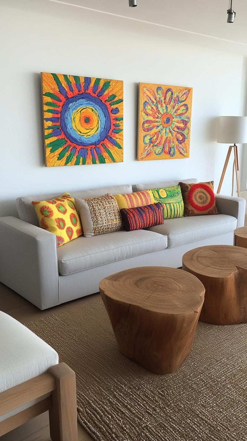 4. Horizontal Art Row Above the Sofa - photo 3