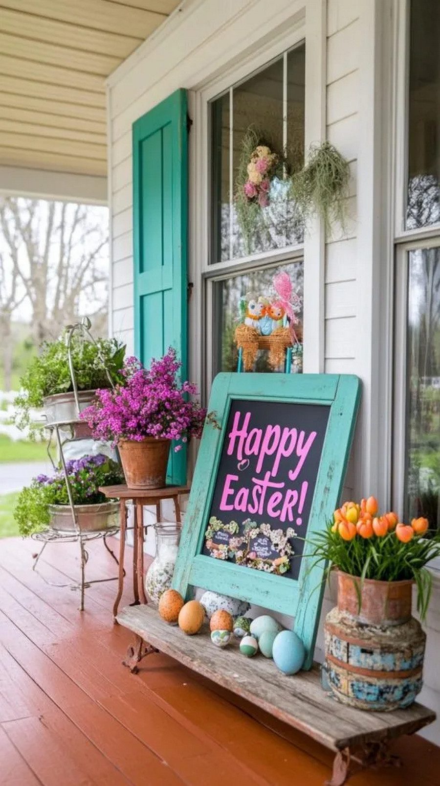 13. Whimsical Easter Window Frame Decor - photo 2