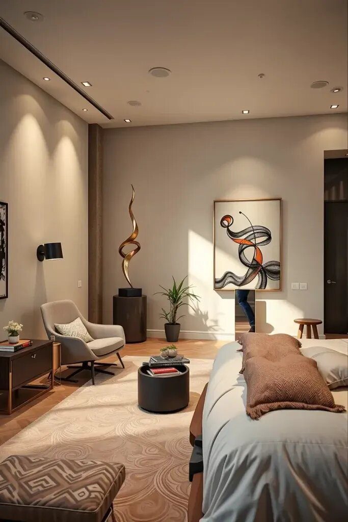 Freestanding Art Installations in the Bedroom
