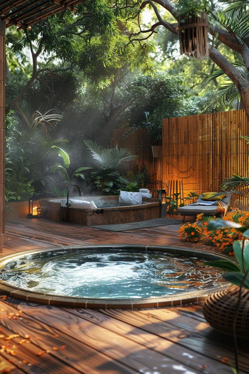 27. Calming Spa-Style Patio Retreat