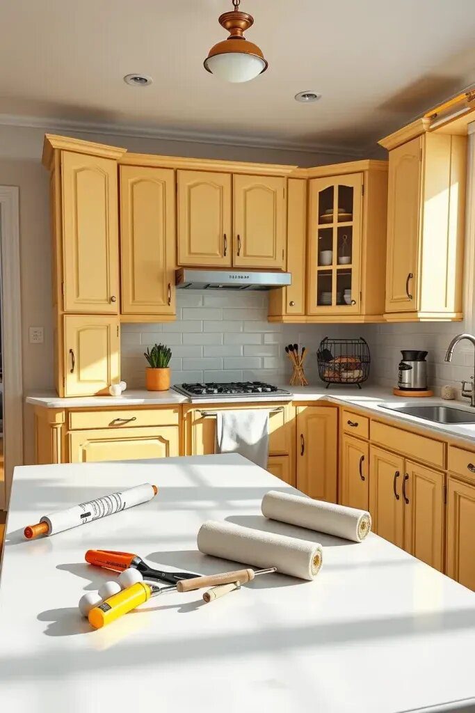 How to Paint Kitchen Cabinets Yellow Step by Step - photo 2