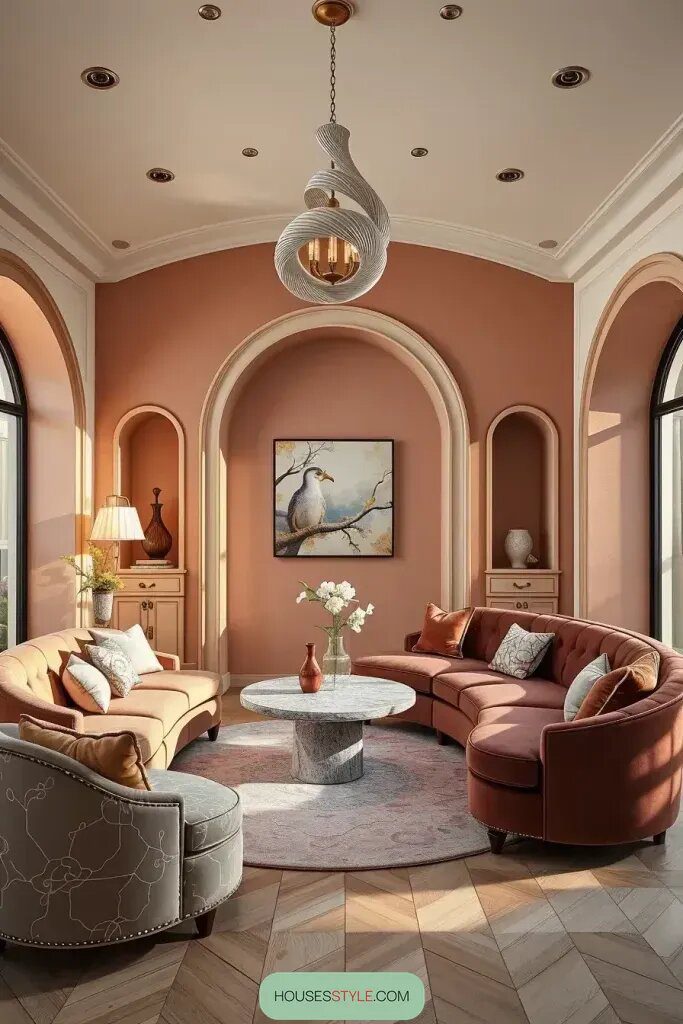 The Enchanting Appeal of Curved Walls and Furniture Designs