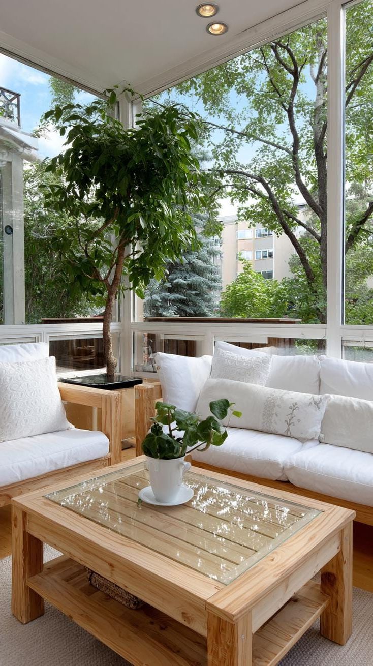22. A Minimalist Scandinavian Enclosed Porch