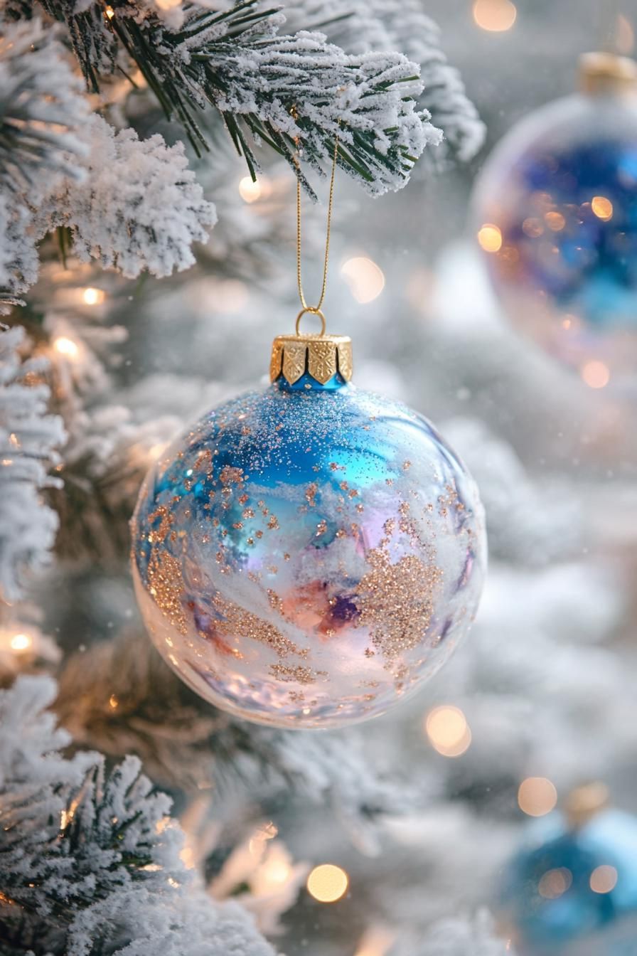 16. Blue-Hued Winter Wonderland Baubles - photo 2