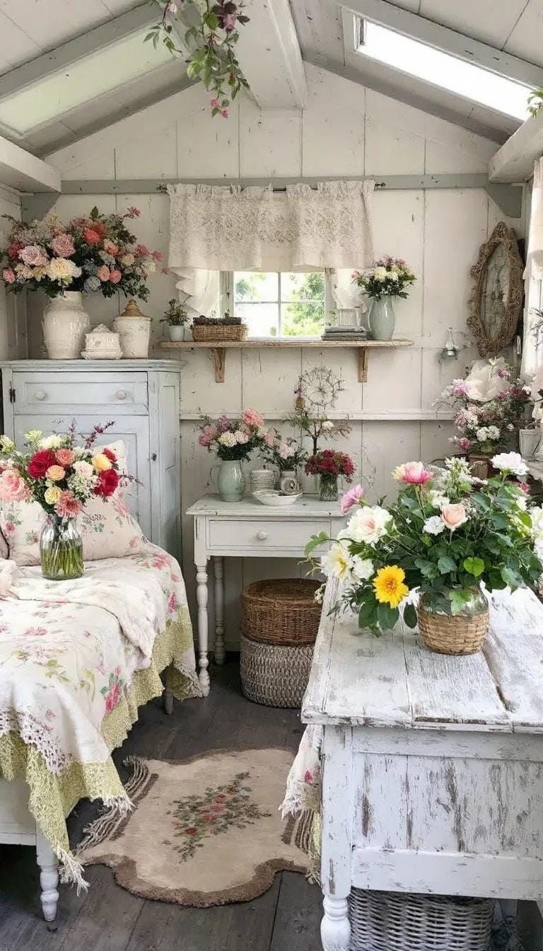 9. Rustic She Shed with Girly Farmhouse Touches - photo 3
