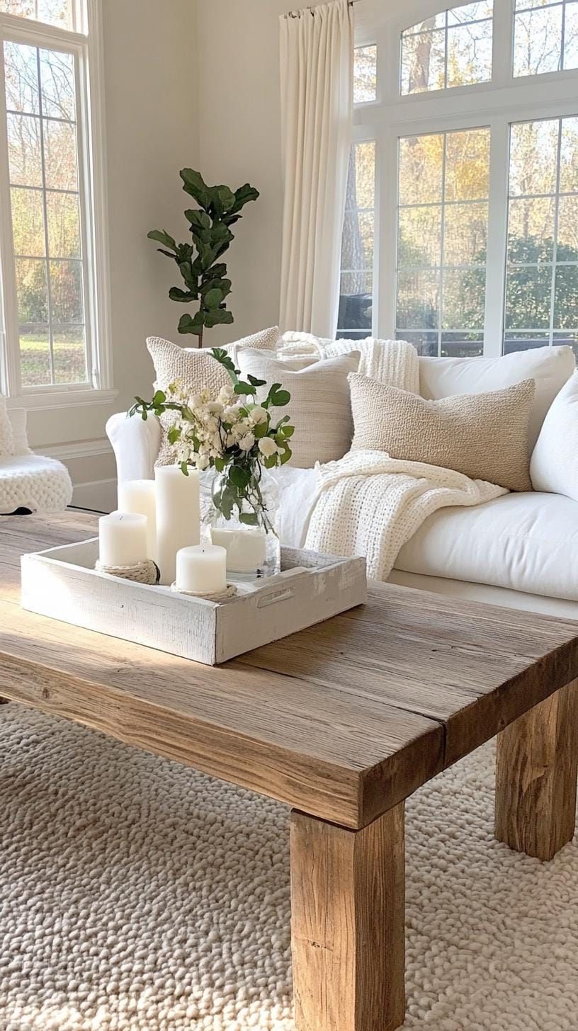 8. Woven throws over reclaimed wood furniture - photo 3