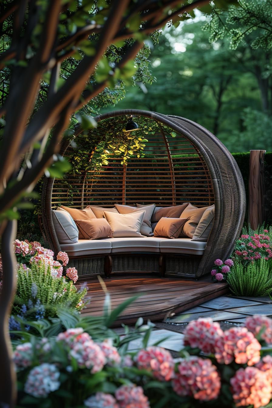 18. Canopy-Covered Loveseats for Patios