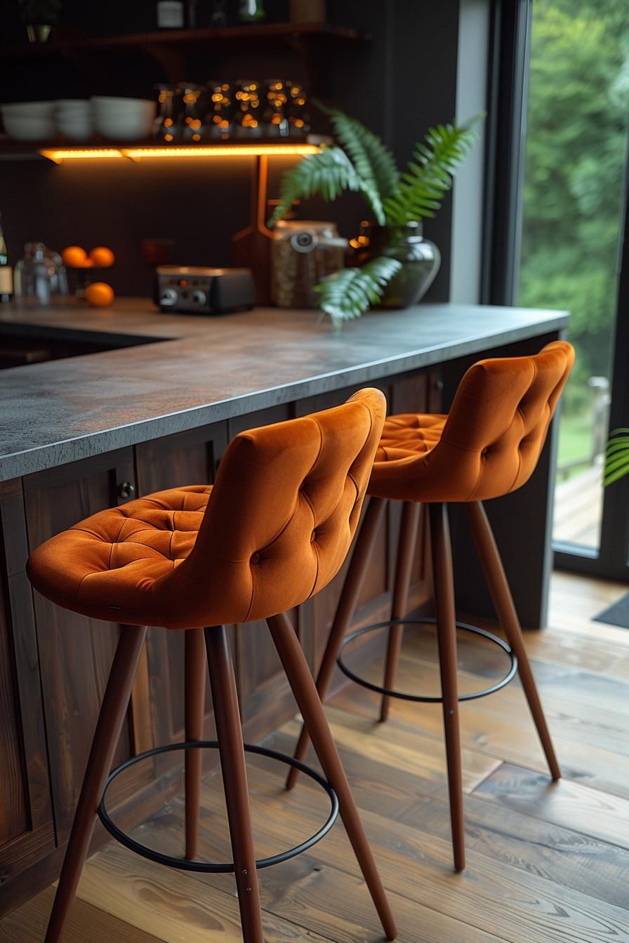 12. Cushioned Metal Bar Stools - photo 2