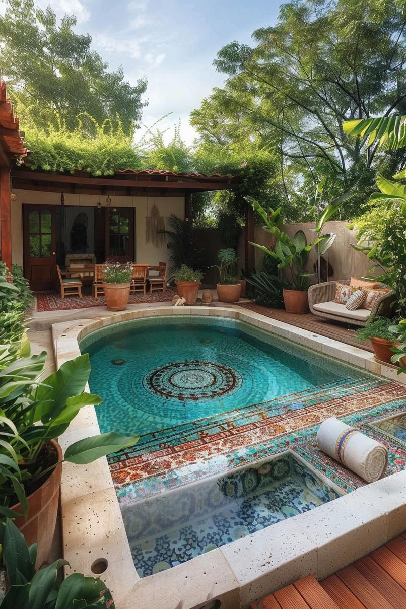 2. Boho-Style Above-Ground Pool Ideas - photo 2