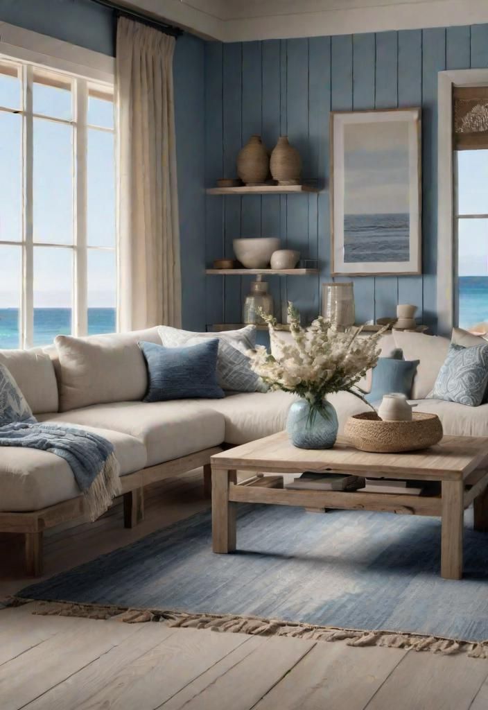 4. Beachy Living Room Decor