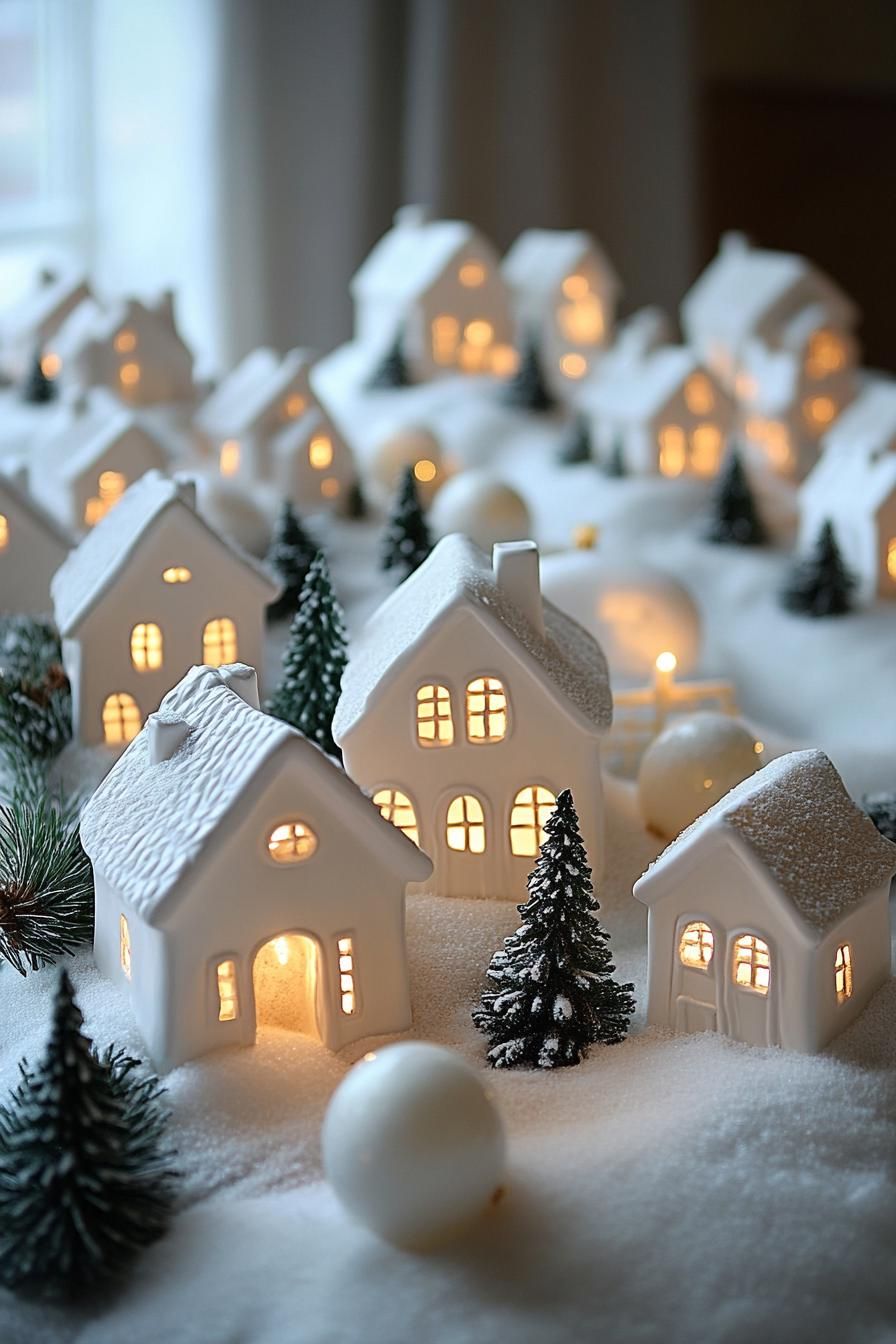 4. Miniature White Ceramic Village - photo 2