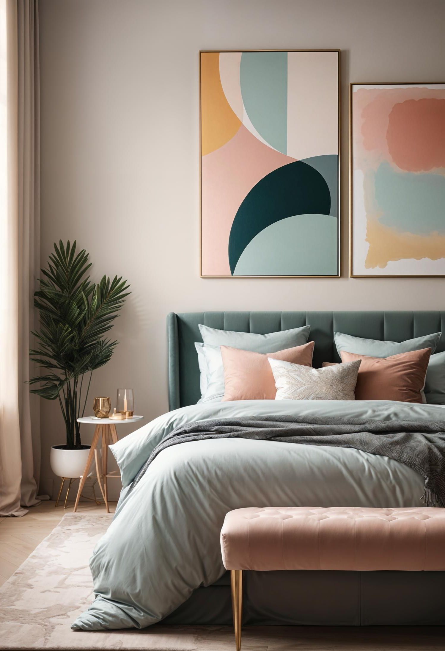 20. Contemporary Bedroom in Soft Pastels - photo 2