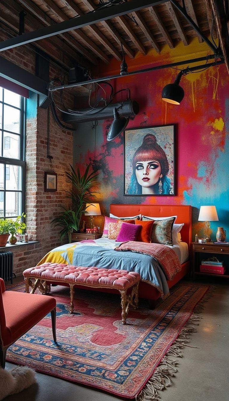 8. Creative Loft Wall Art Ideas