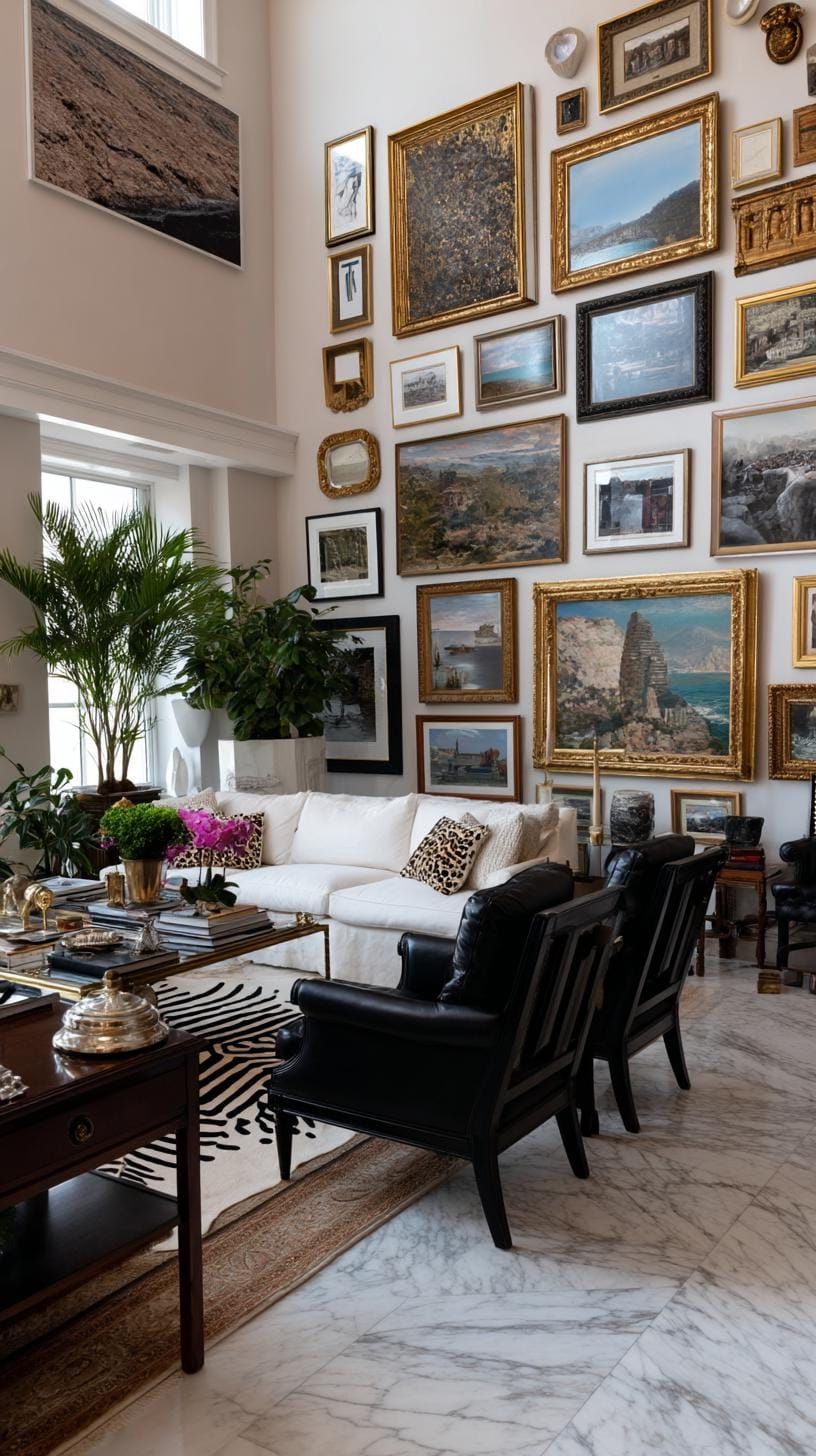 11. Maximalist Wall Packed with Art Pieces