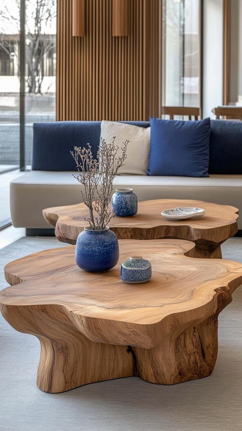 2. Low-Profile Wood Coffee Tables With Live Edges - photo 2