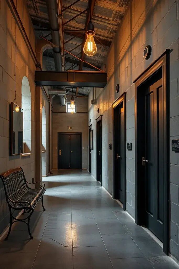 Industrial Metal and Concrete Hallway Accents - photo 2