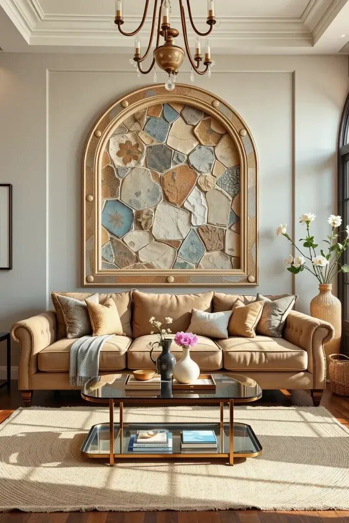24. Display Handcrafted Stone Murals in Soft Tones - photo 2