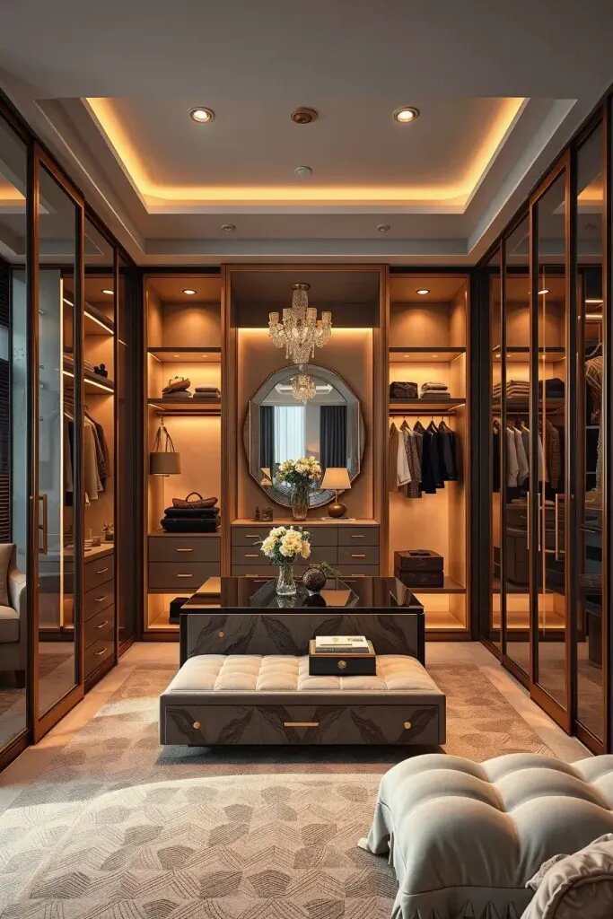 Walk-In Wardrobes with Glass Accents - photo 2