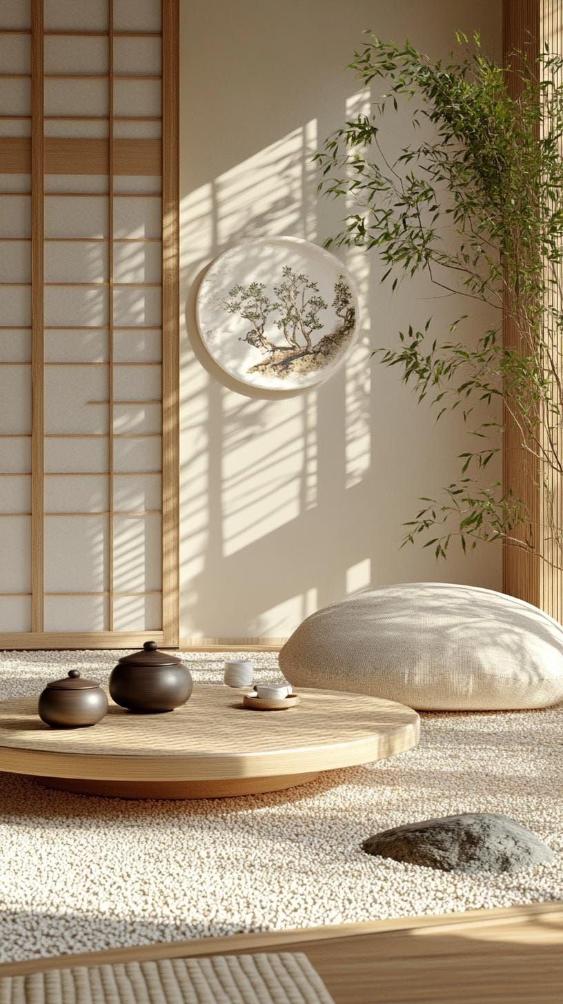 5. Zen Corner with Pea Gravel and Bamboo Dividers - photo 3