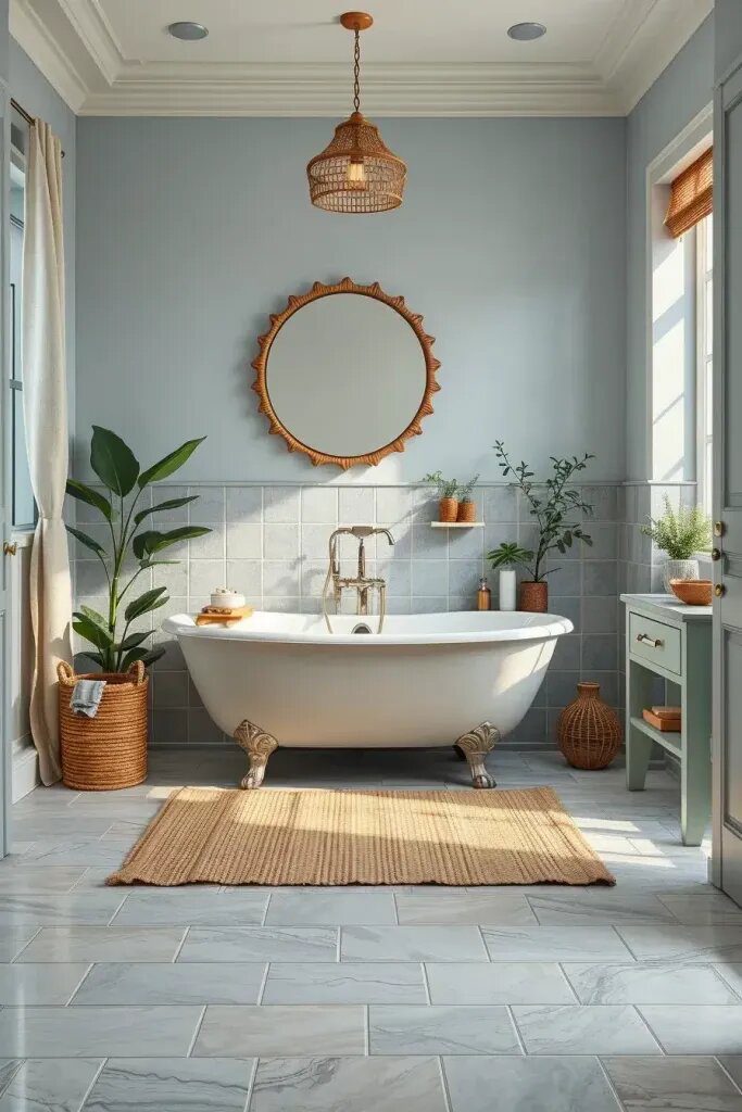 Earthy Sage And Blue Bathroom Style - photo 2