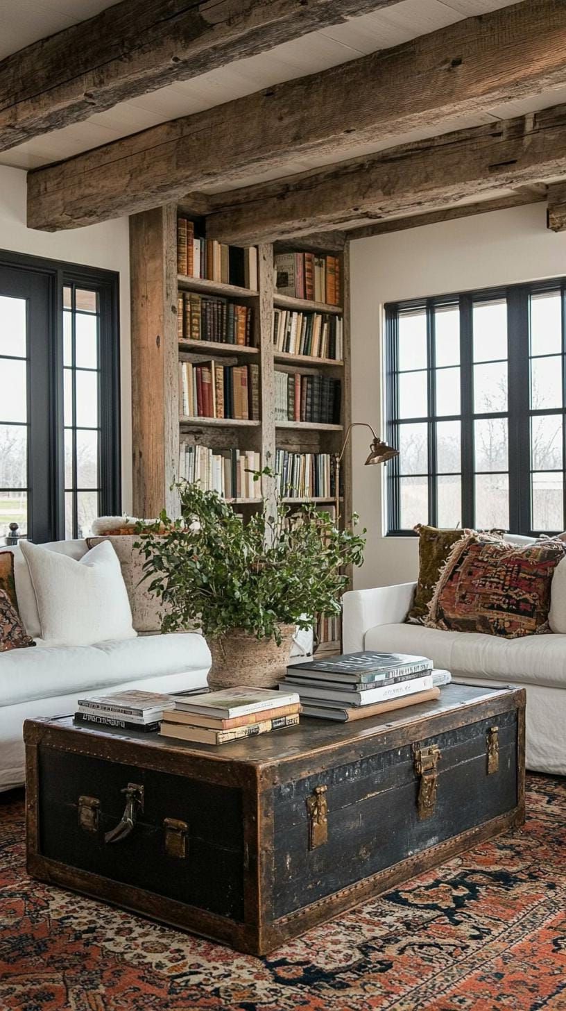 12. Styling a Vintage Trunk as a Coffee Table