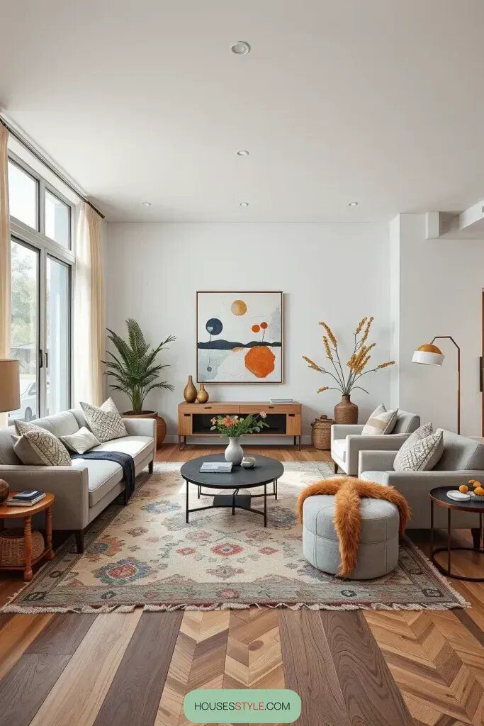Anchoring a Modern Keeping Room with Statement Rugs