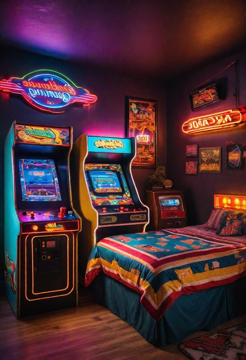20. Retro Arcade Bedroom for Teen Boys