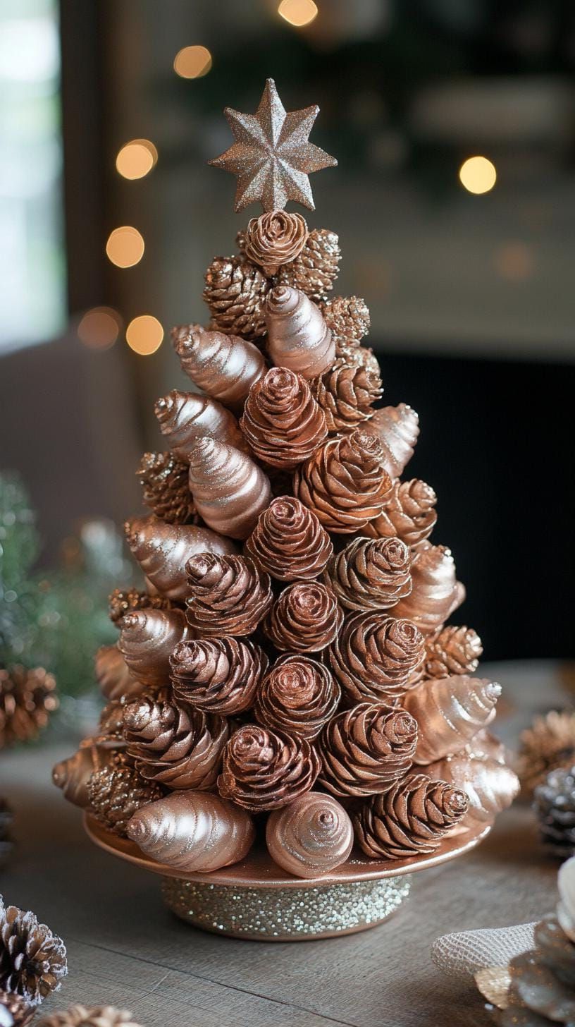 6. Metallic Pinecone Centerpiece Inspiration
