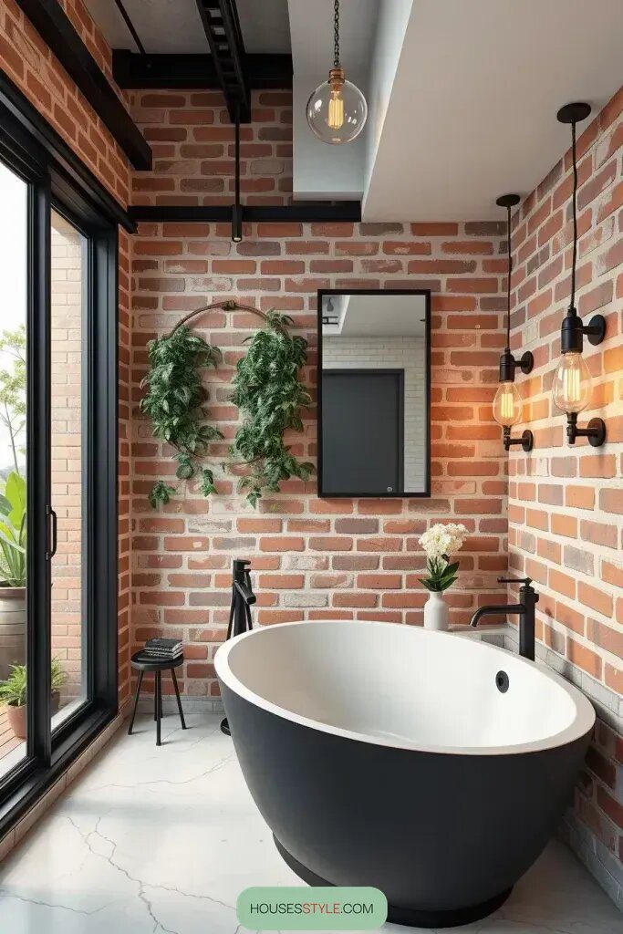 Industrial Bathroom Design with Metallic Accents - photo 2