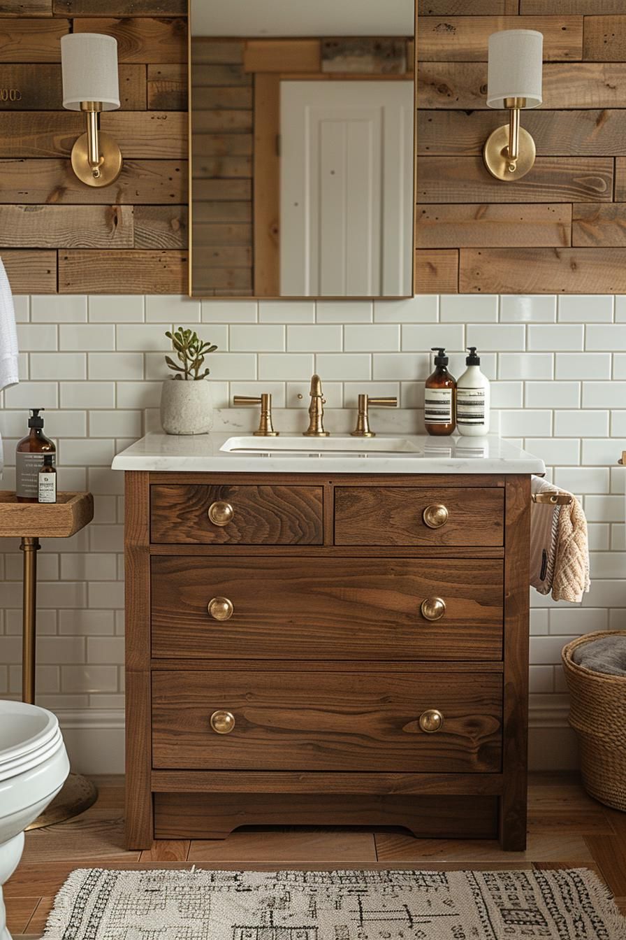 2. Vintage Wood Vanity Ideas - photo 2
