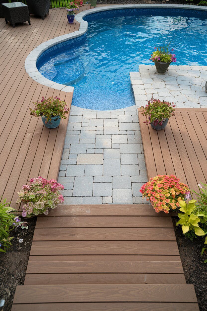 13. Paver and Decking Combo on a Budget