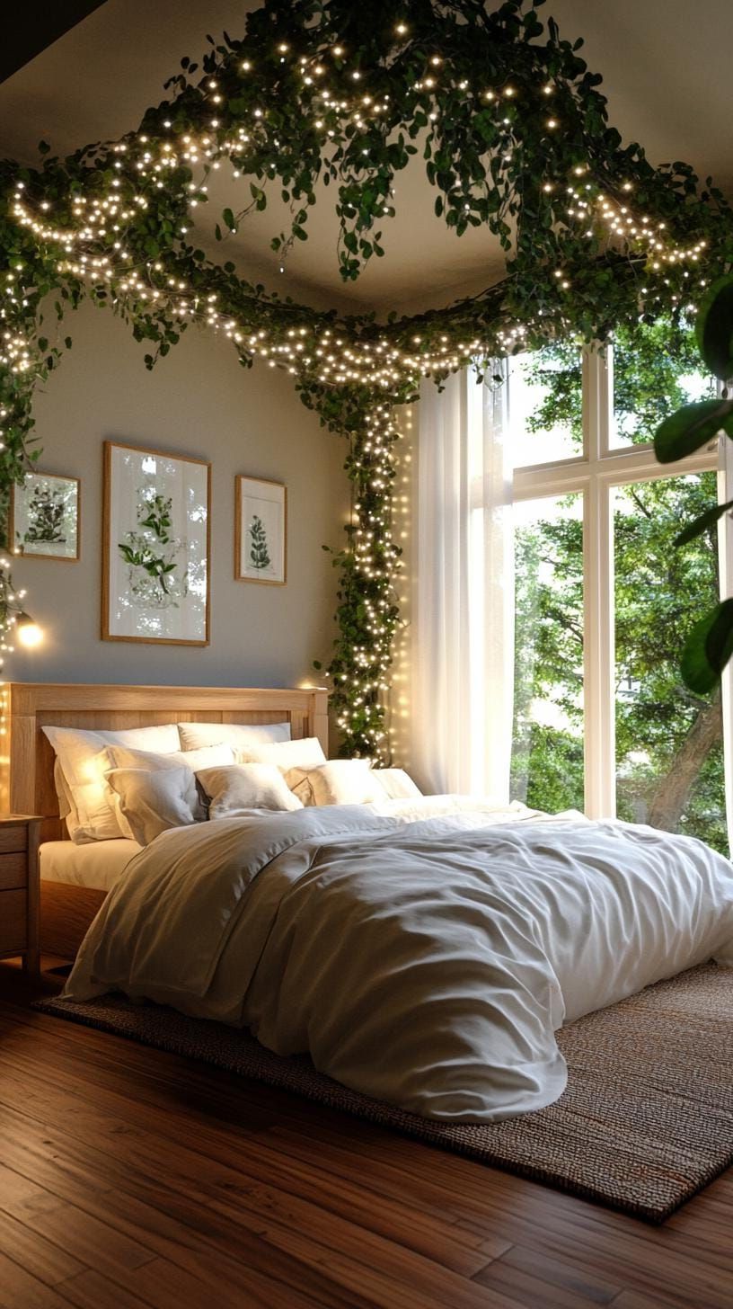 8. Fairy lights on window frames for warmth - photo 2