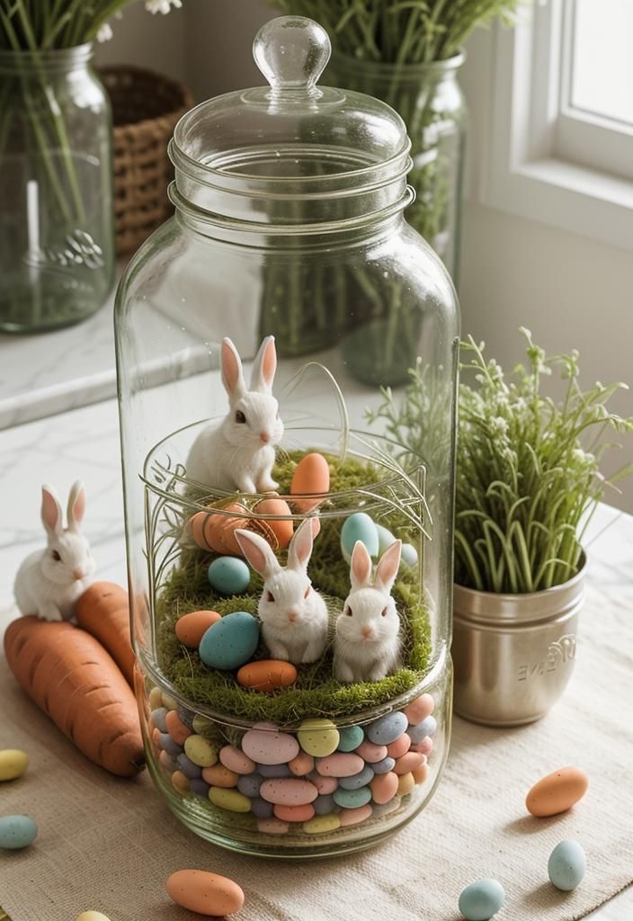 16. Mason Jar Easter Scene Ideas