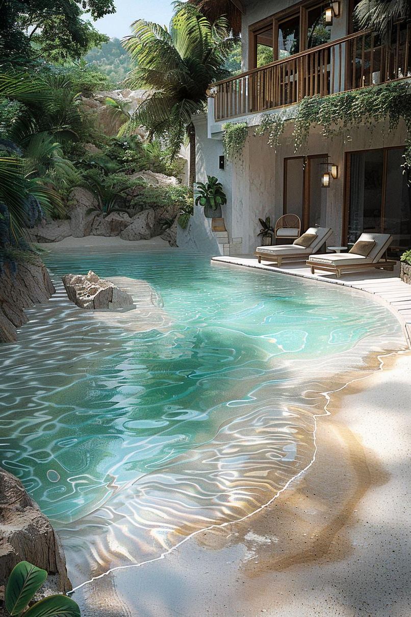 12. Beach-Entry Pool Design With Sand - photo 2