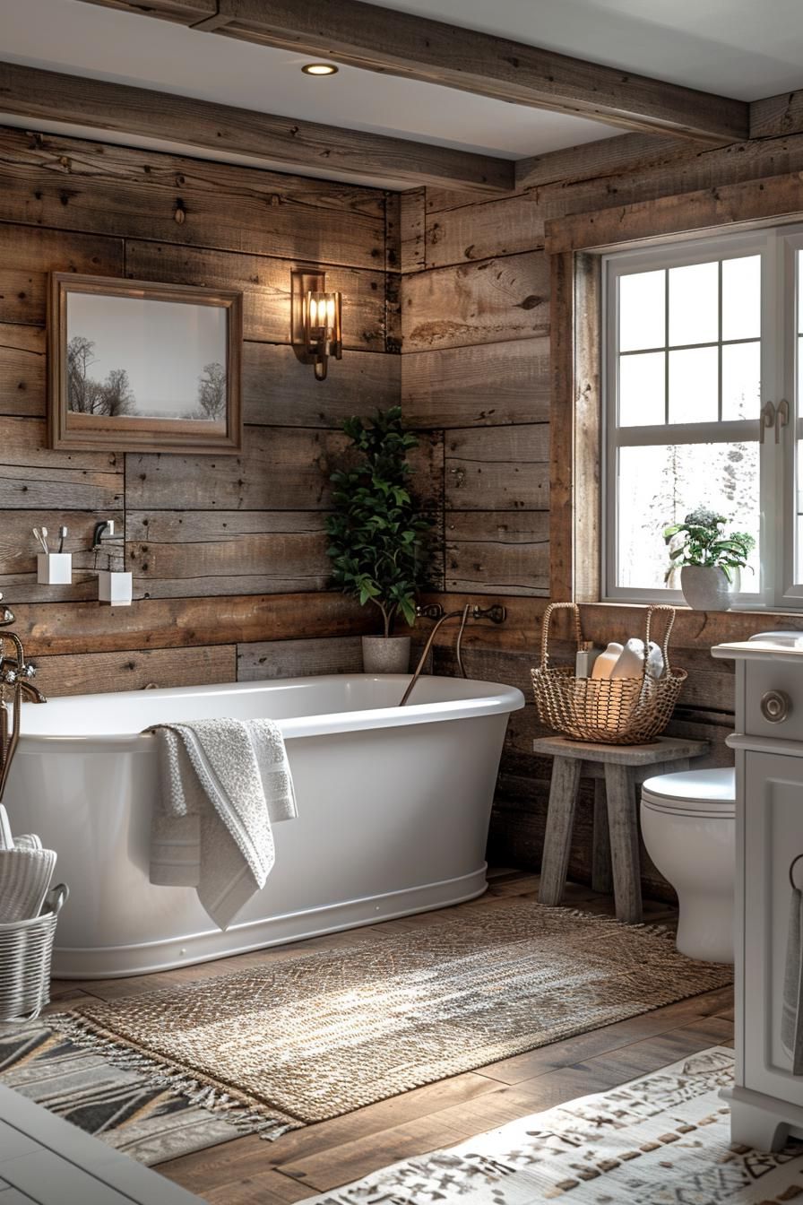 13. Rustic Cabin Shiplap Bathroom Look - photo 2
