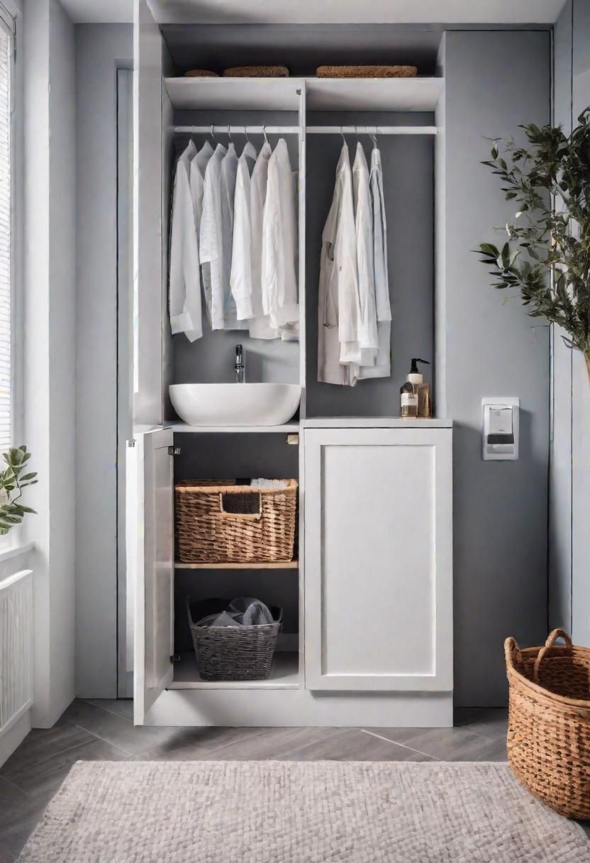 19. Clever Hidden Laundry Basket Setup
