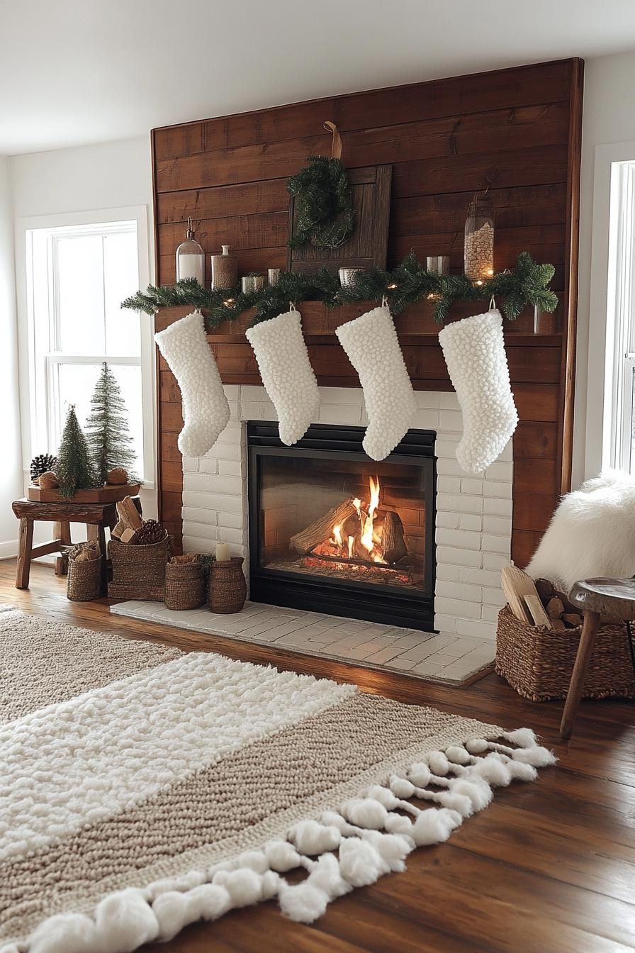 16. Pom-Pom Accents for White Mantels