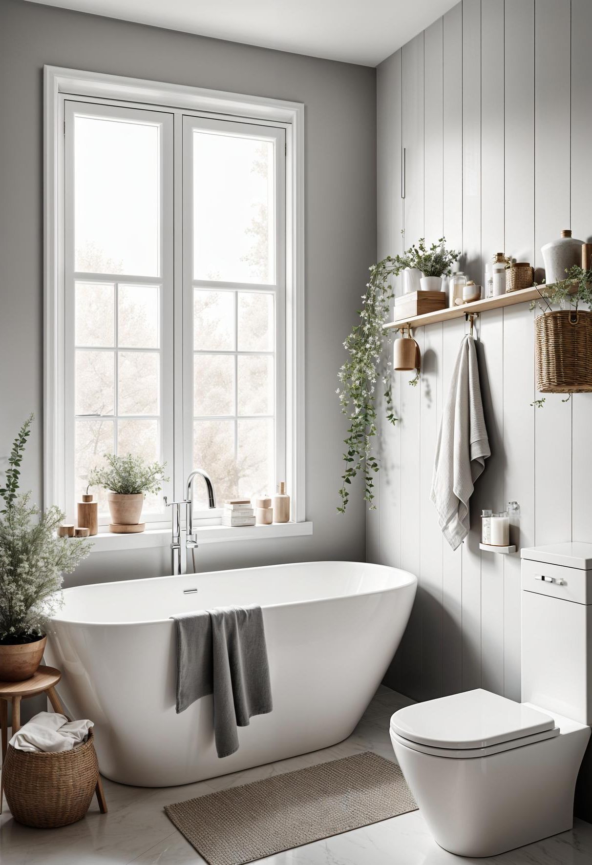 14. Calm Scandinavian Bathroom Decor