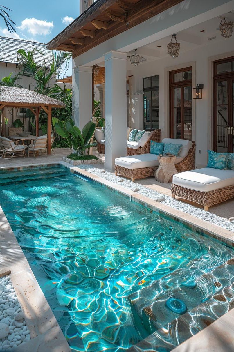 19. Coastal-Style Pool Oasis