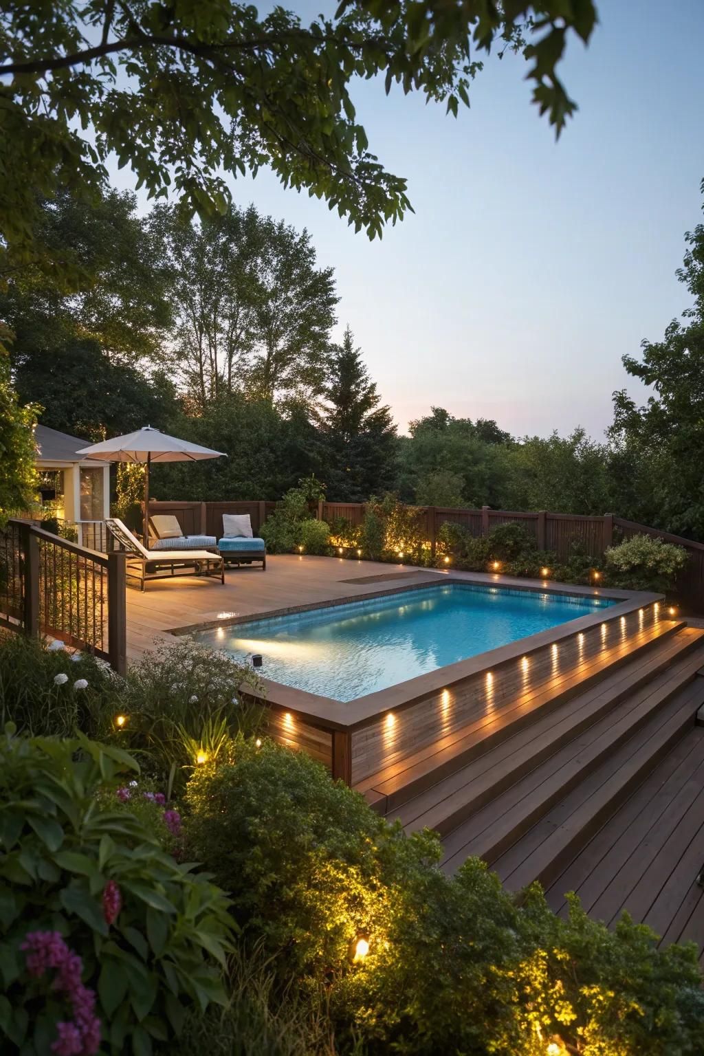 19. Install Built-In Lighting for Evening Swims