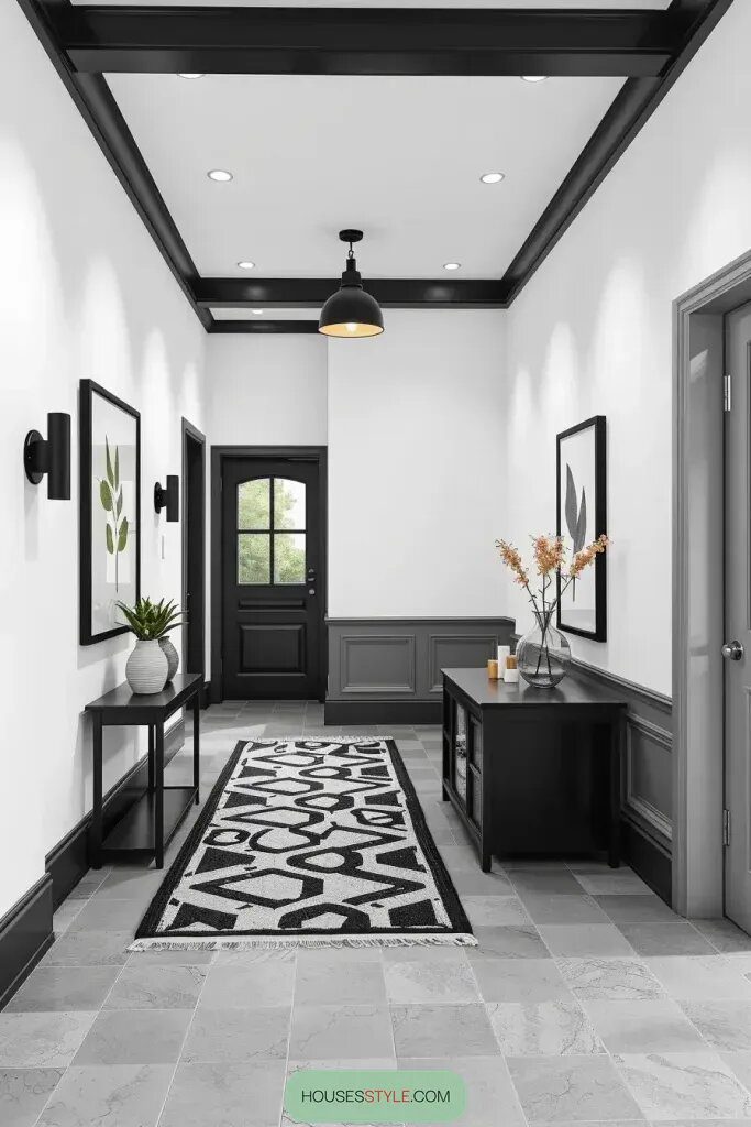 Monochrome Color Schemes For Modern Hallways - photo 2