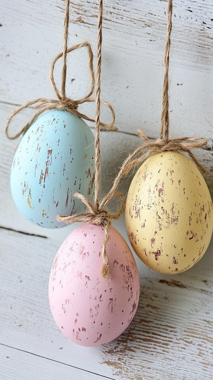 9. String-Wrapped Pastel Easter Eggs For DIY Decor - photo 3