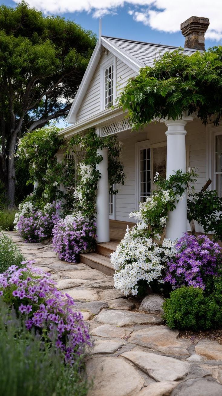 26. Clematis Vines on White Porch Columns - photo 2
