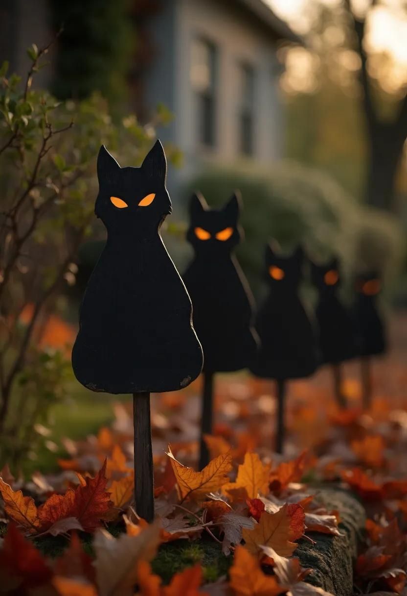 3. Feline-Centric Yard Stakes