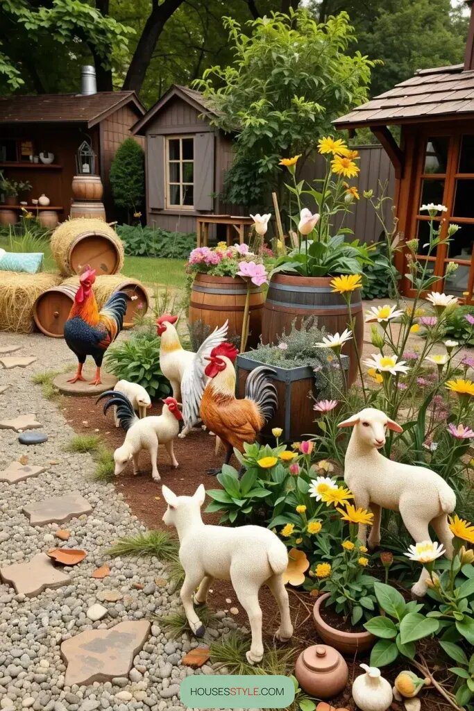 Country Garden Charm With Farm Animal Figurines