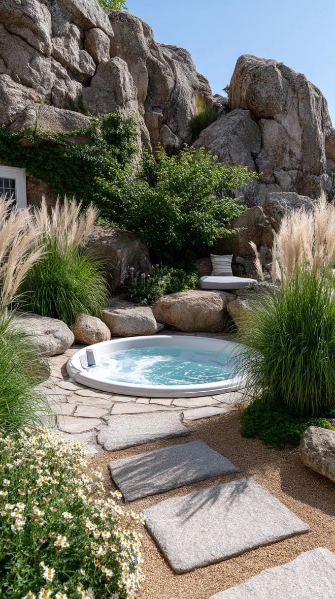 6. Natural stone landscaping around a hot tub - photo 4
