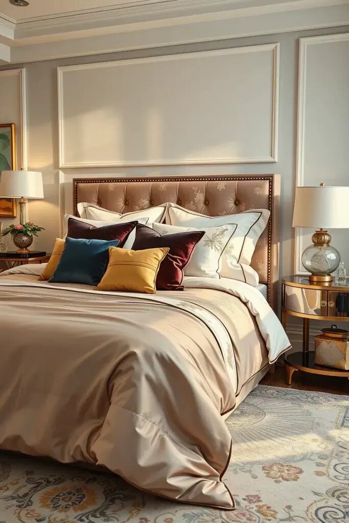 Designer Bedding with Tailored Details