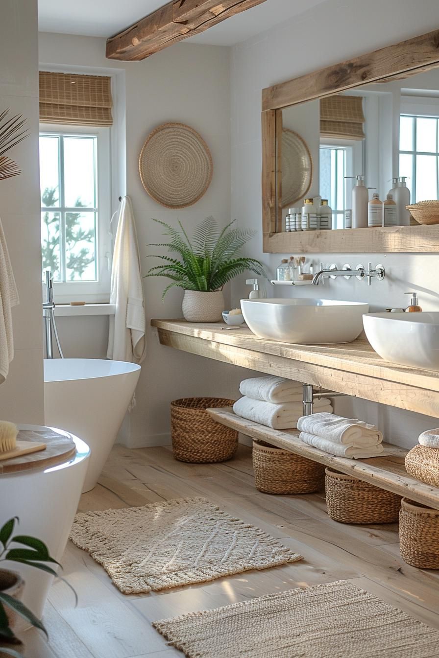23. Sandy Beach House Bathroom Style